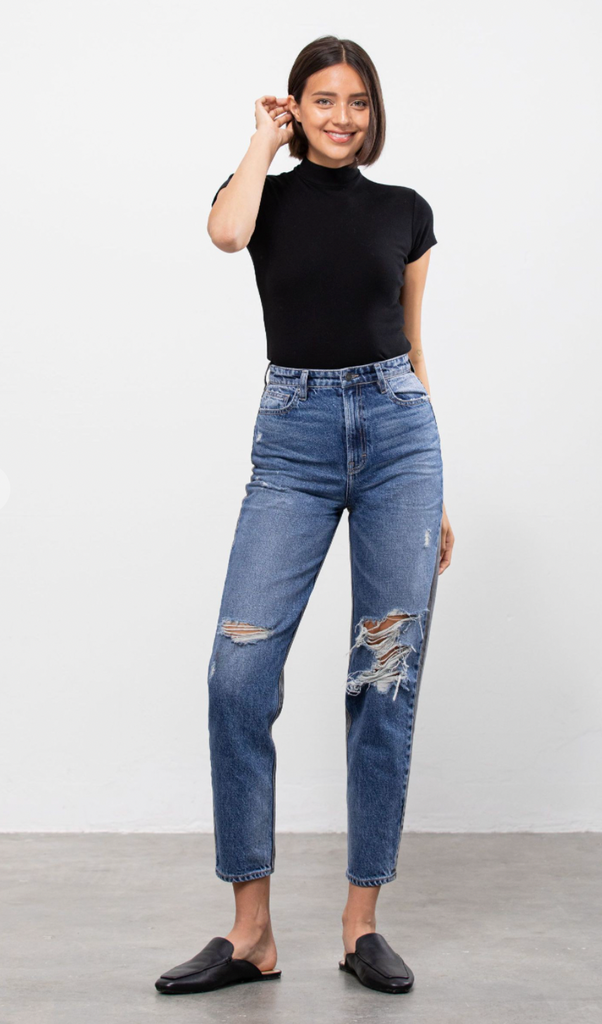 Zoey High Rise Tapered Mom Jeans