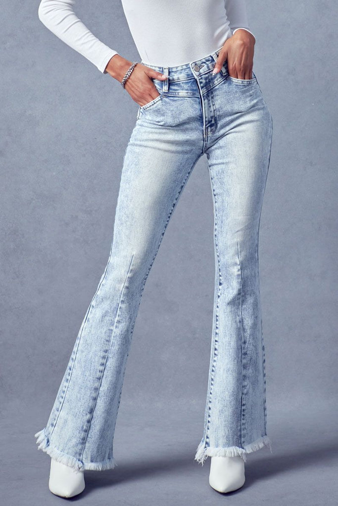 Stevie Acid Wash Flare Jeans